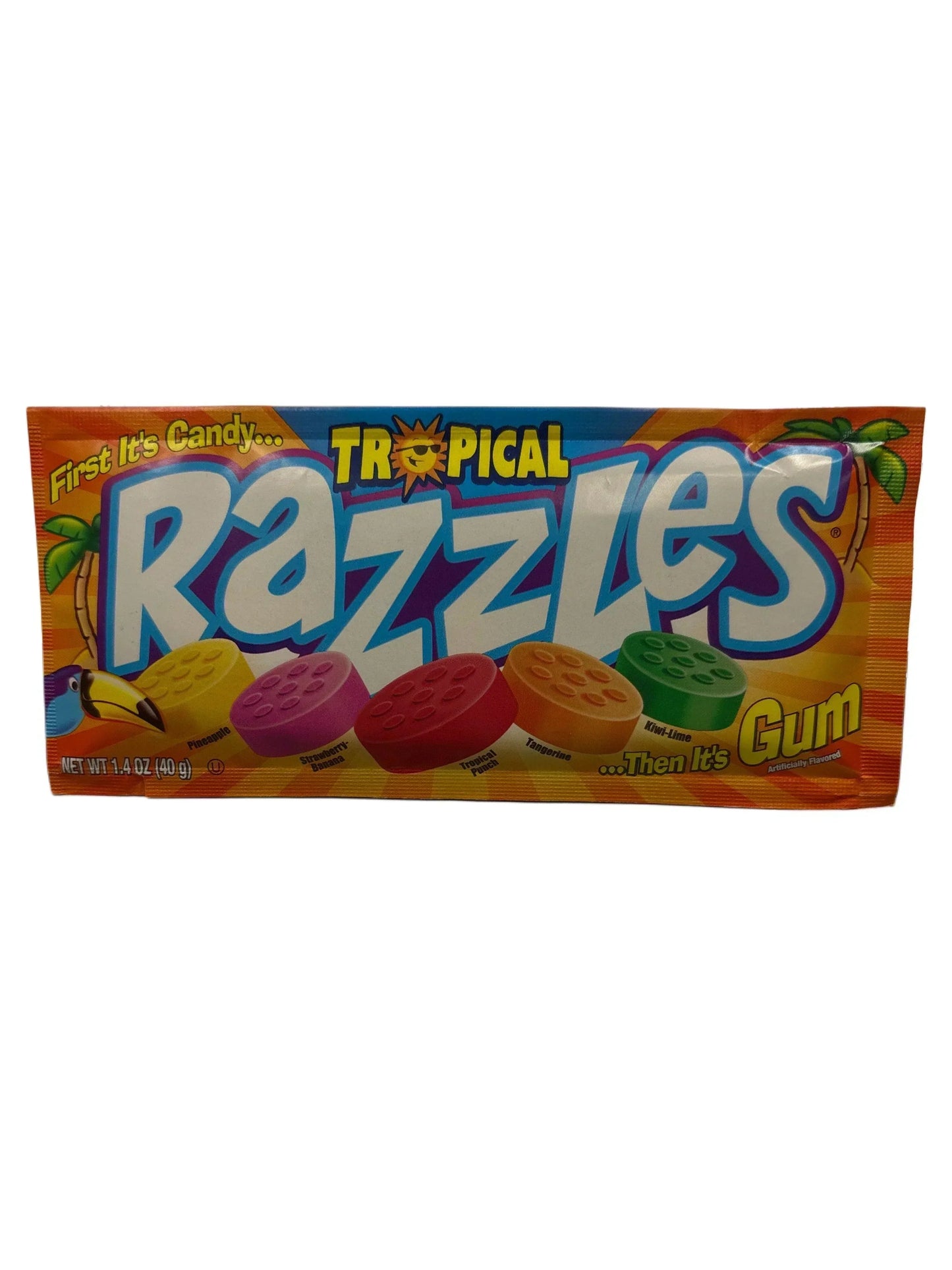 Razzles Tropical Candy Gum 1.4OZ - Canadian Edition