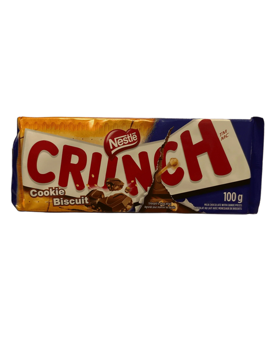 Nestle CRUNCH Cookie Biscuit Chocolate Bar 100G