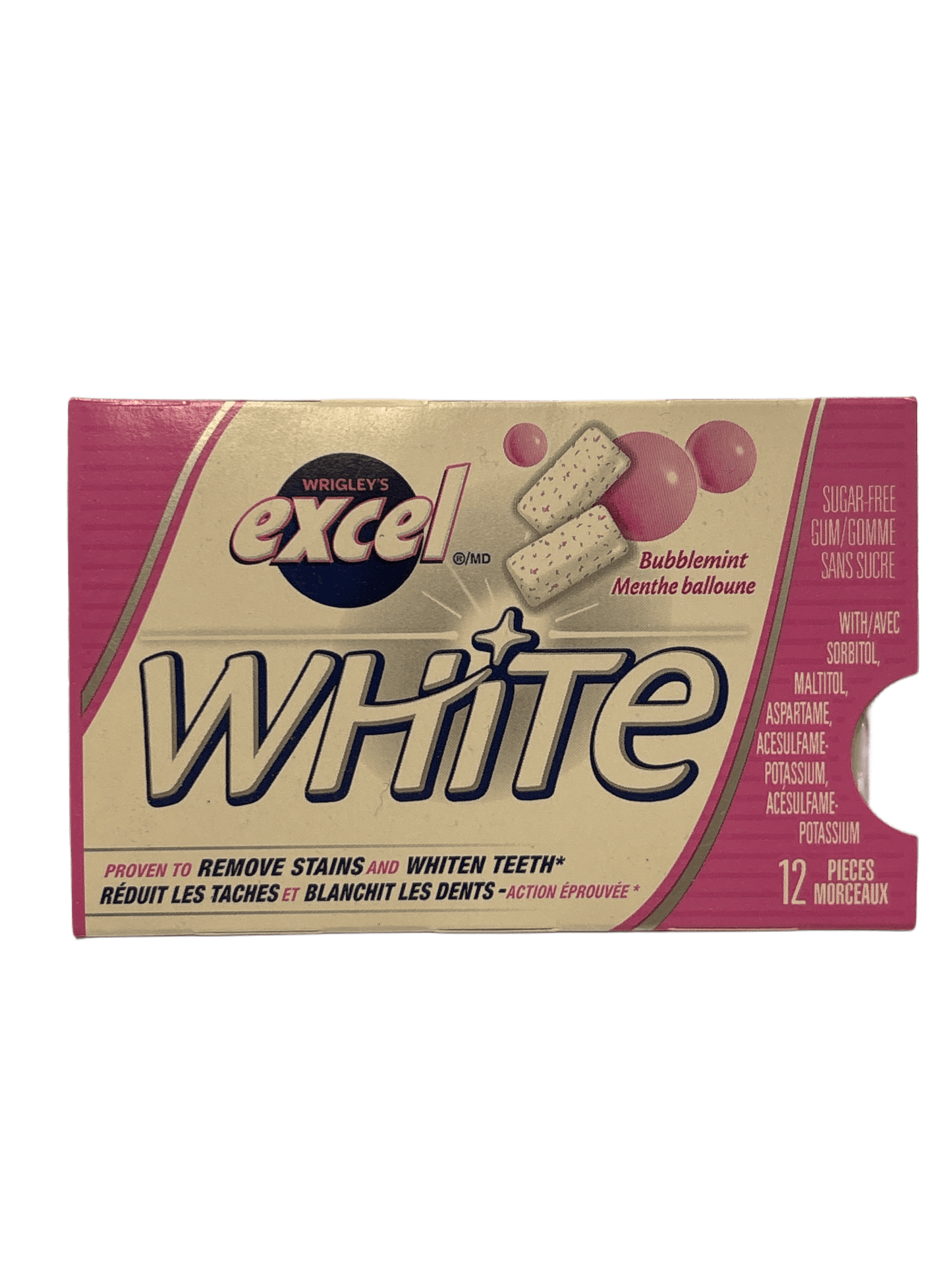 Excel White Bubblemint Gum 12 Pieces - Canadian Edition