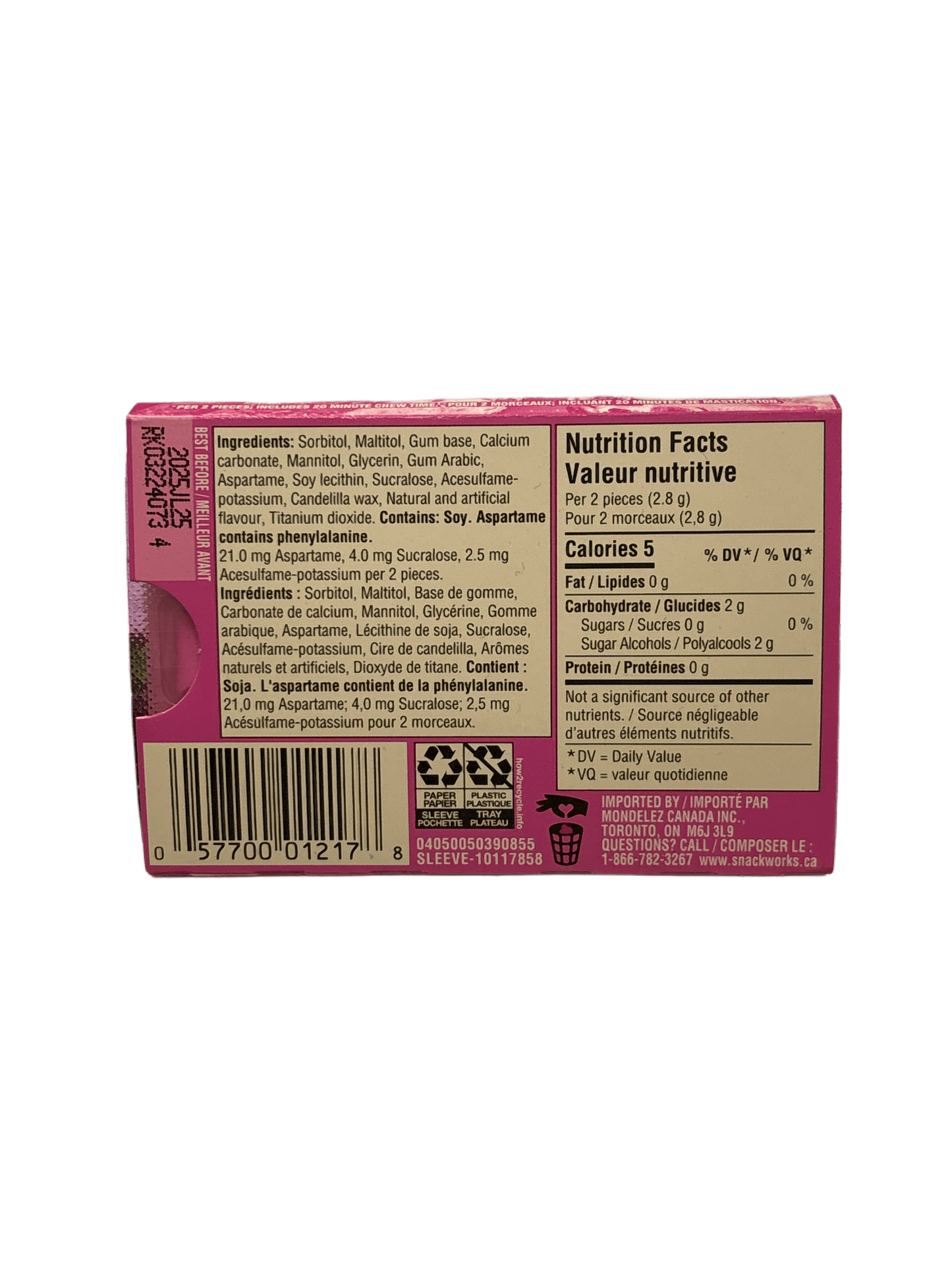 Dentyne Ice Arctic Bubble Gum 12 Pieces - Canadian Edition