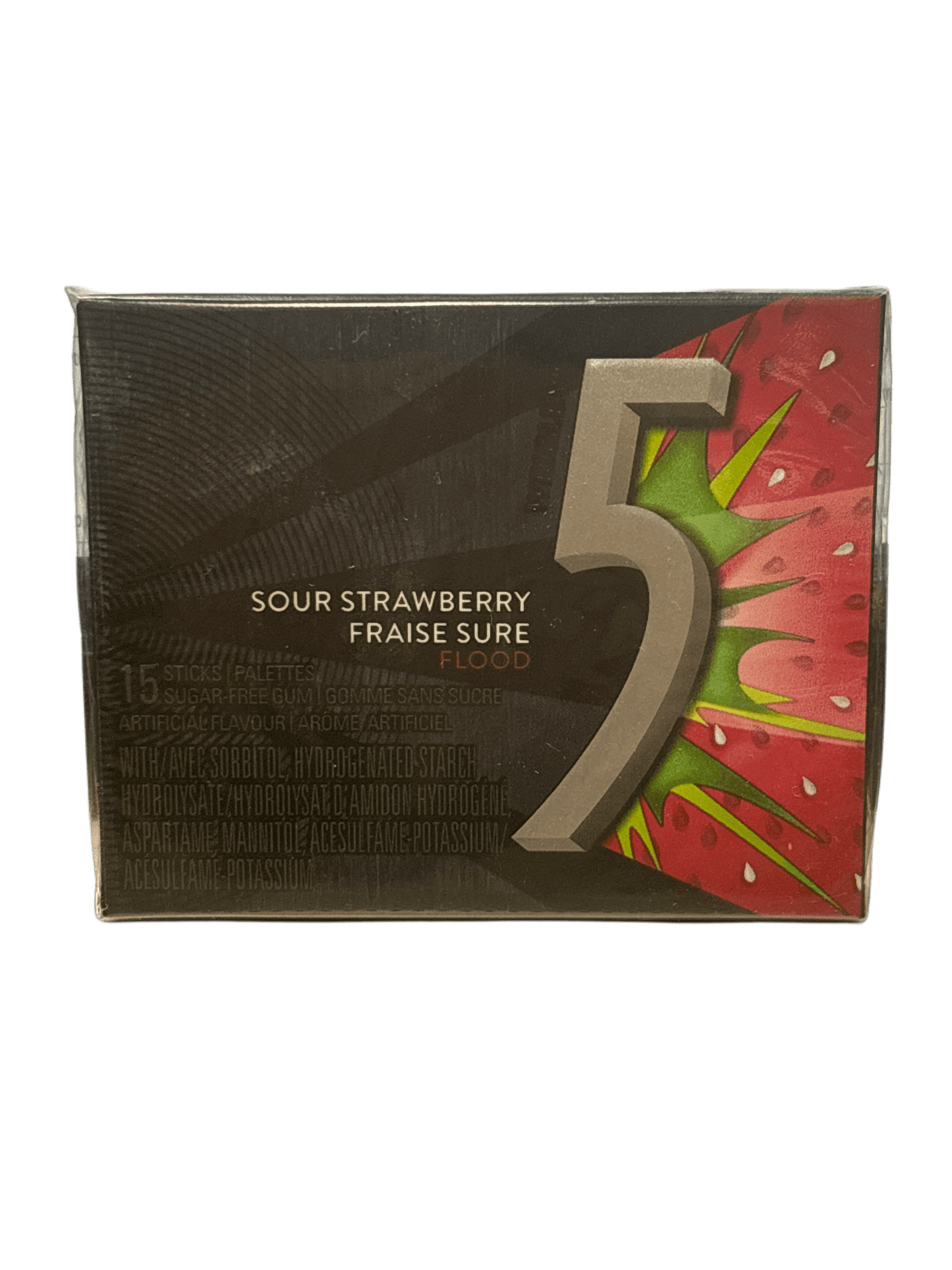 5 Gum Sour Strawberry 15 Pieces - Canadian Edition