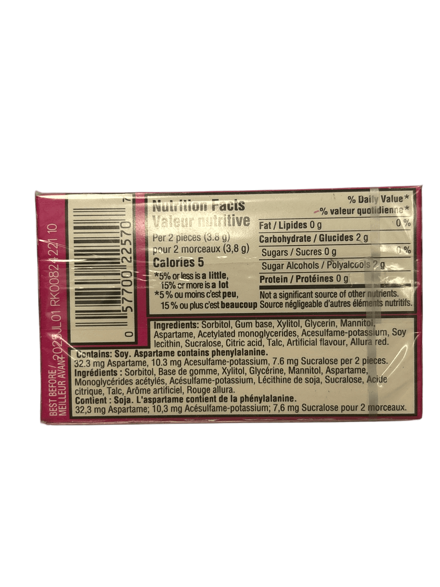 Trident Bubble Gum 14 Pieces - Canadian Edition