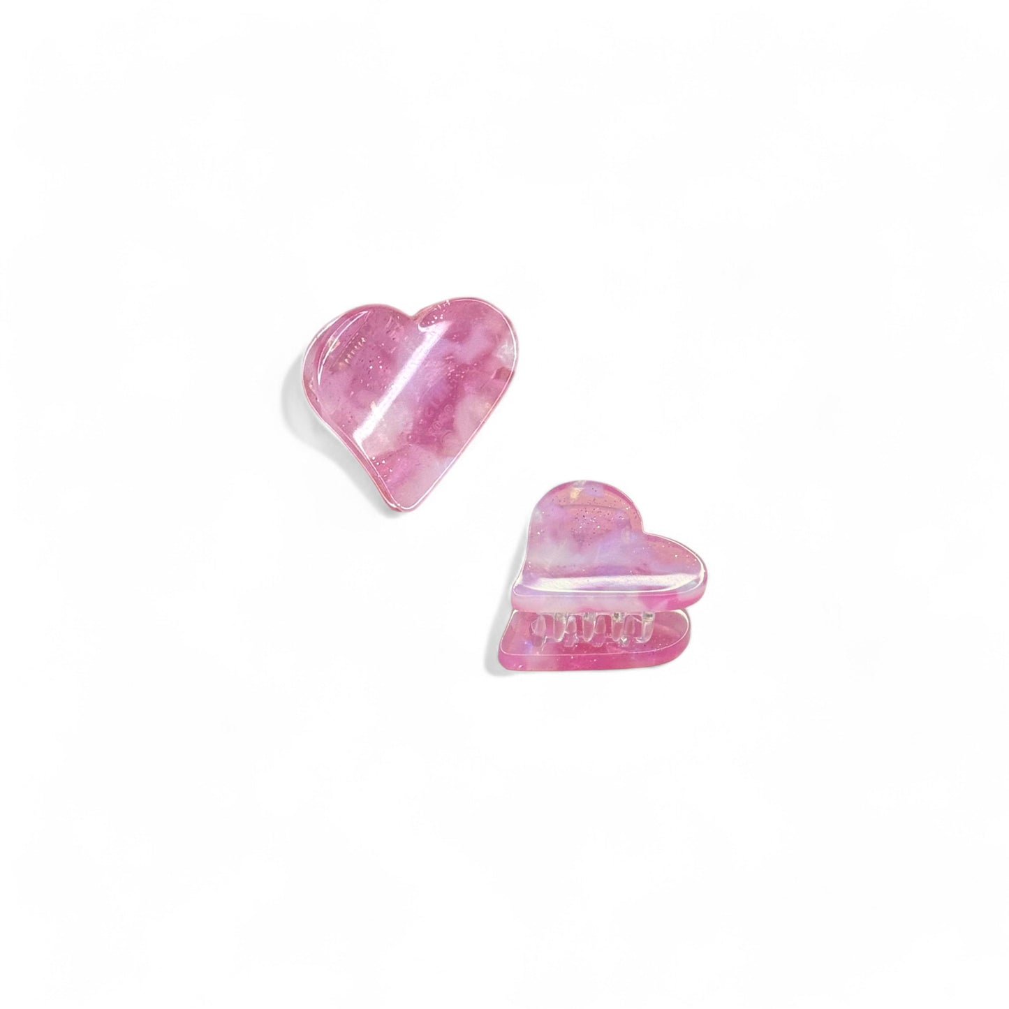 Ecofriendly Acetate 2 Pack Mini Heart Claws - Blushing Rose-0