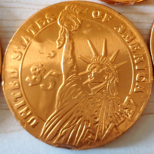 Gold Foil Chocolate Coin Large Pack of 5-0