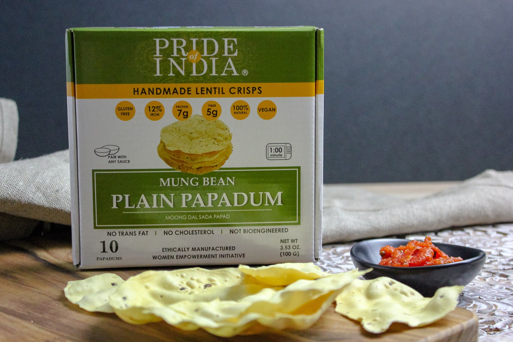 Plain Mung Bean Sada Papadum Lentil Crisp-2