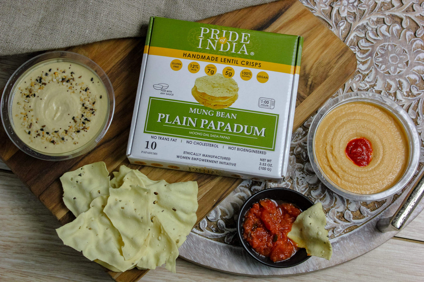 Plain Mung Bean Sada Papadum Lentil Crisp-3