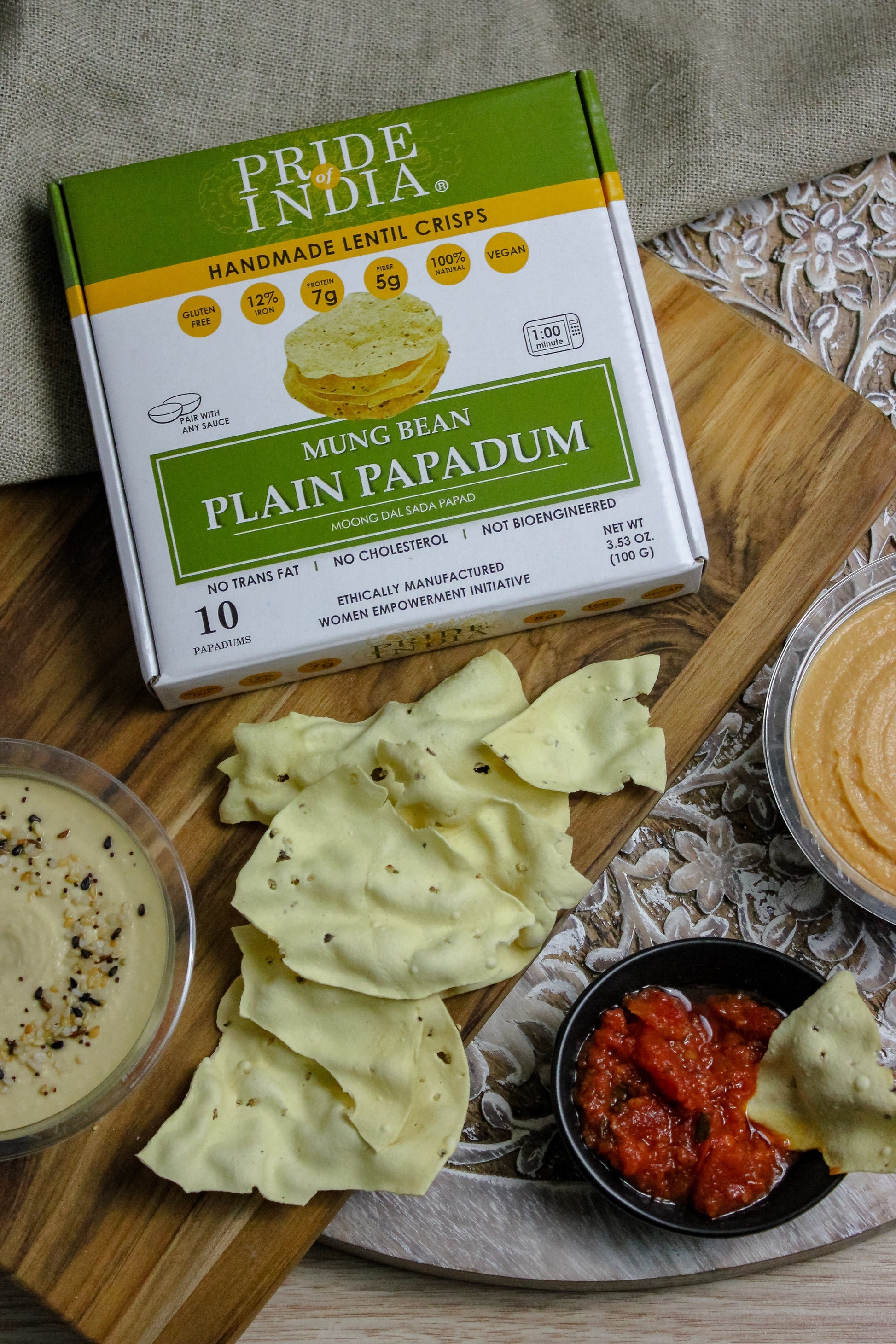 Plain Mung Bean Sada Papadum Lentil Crisp-4