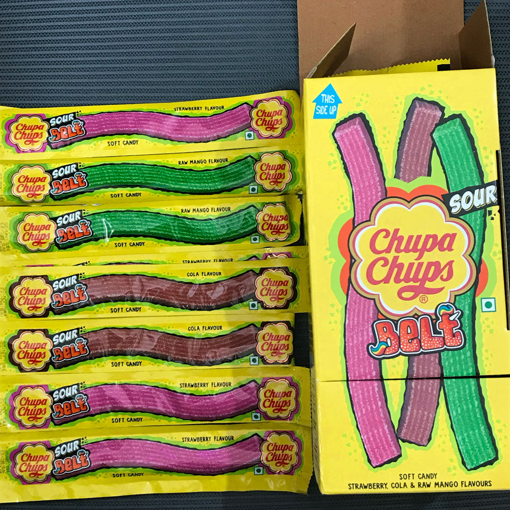 Chupa Chups Suar Belts Soft Candy - Strawberry, Cola & Raw Mango-0