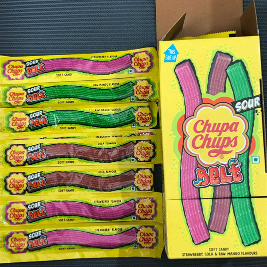 Chupa Chups Suar Belts Soft Candy - Strawberry, Cola & Raw Mango-0
