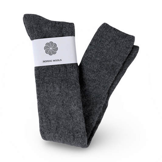 Nordic Socks Faux Angora Over The Knee - Grey - Womens-0