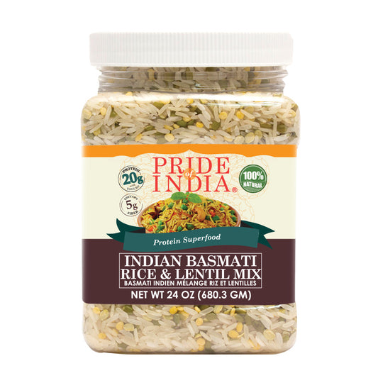 Indian White Basmati Rice & Lentil Kitchari Mix - Protein Superfood Jar-0