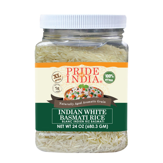 Extra Long Indian White Basmati Rice - Naturally Aged Aromatic Grain Jar-0