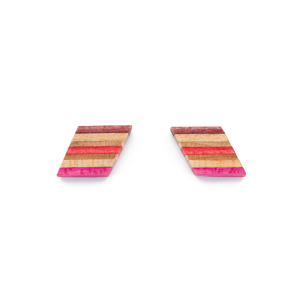 Kite Recycled Skateboard Wooden Stud Earrings-0