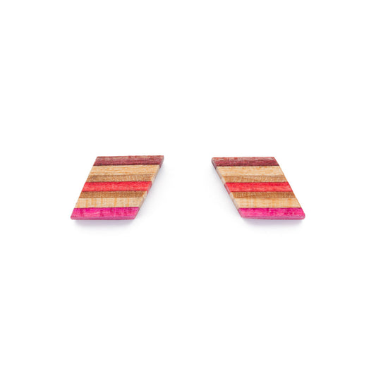 Kite Recycled Skateboard Wooden Stud Earrings-0