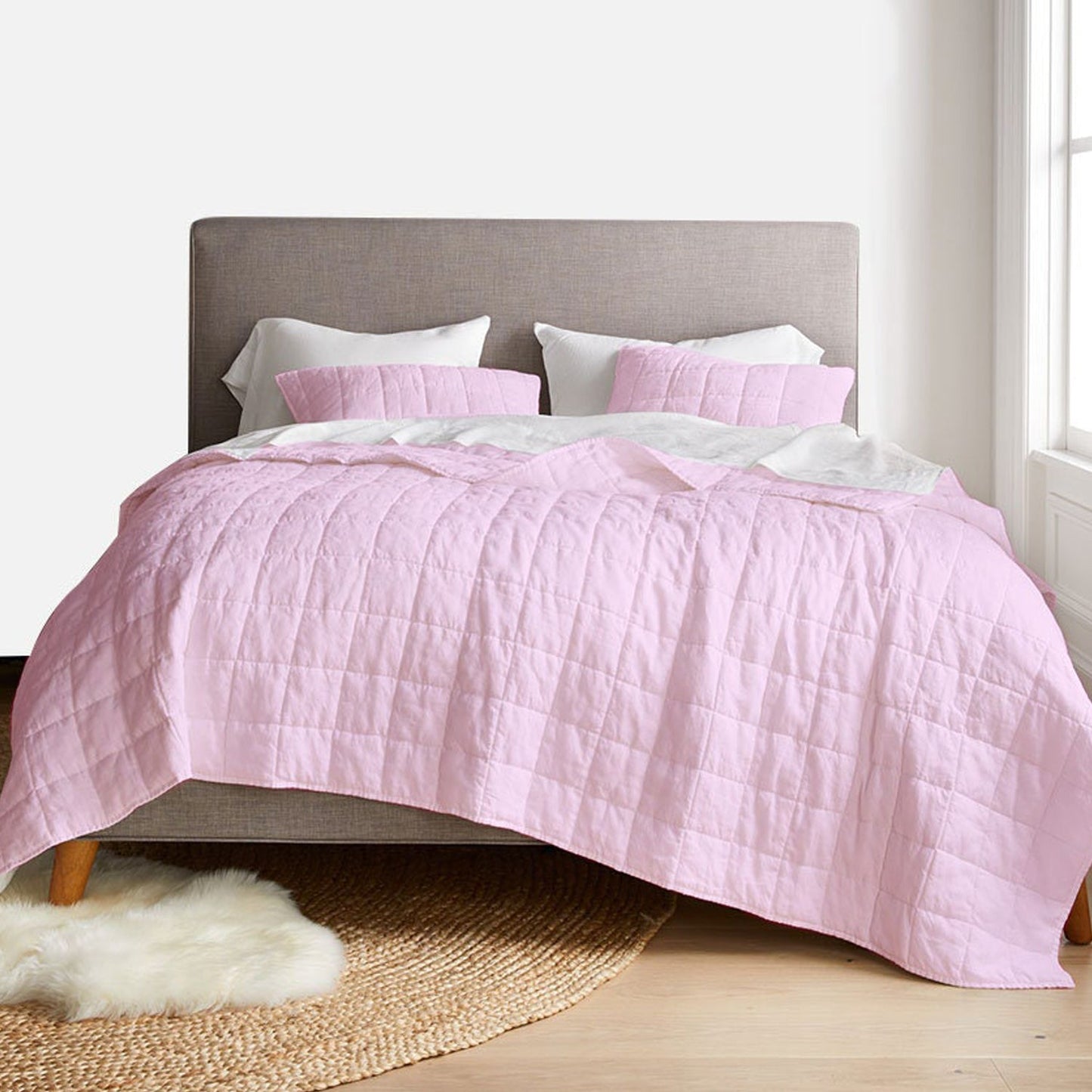 Box stitch - Linen Cotton Quilt Sets-6