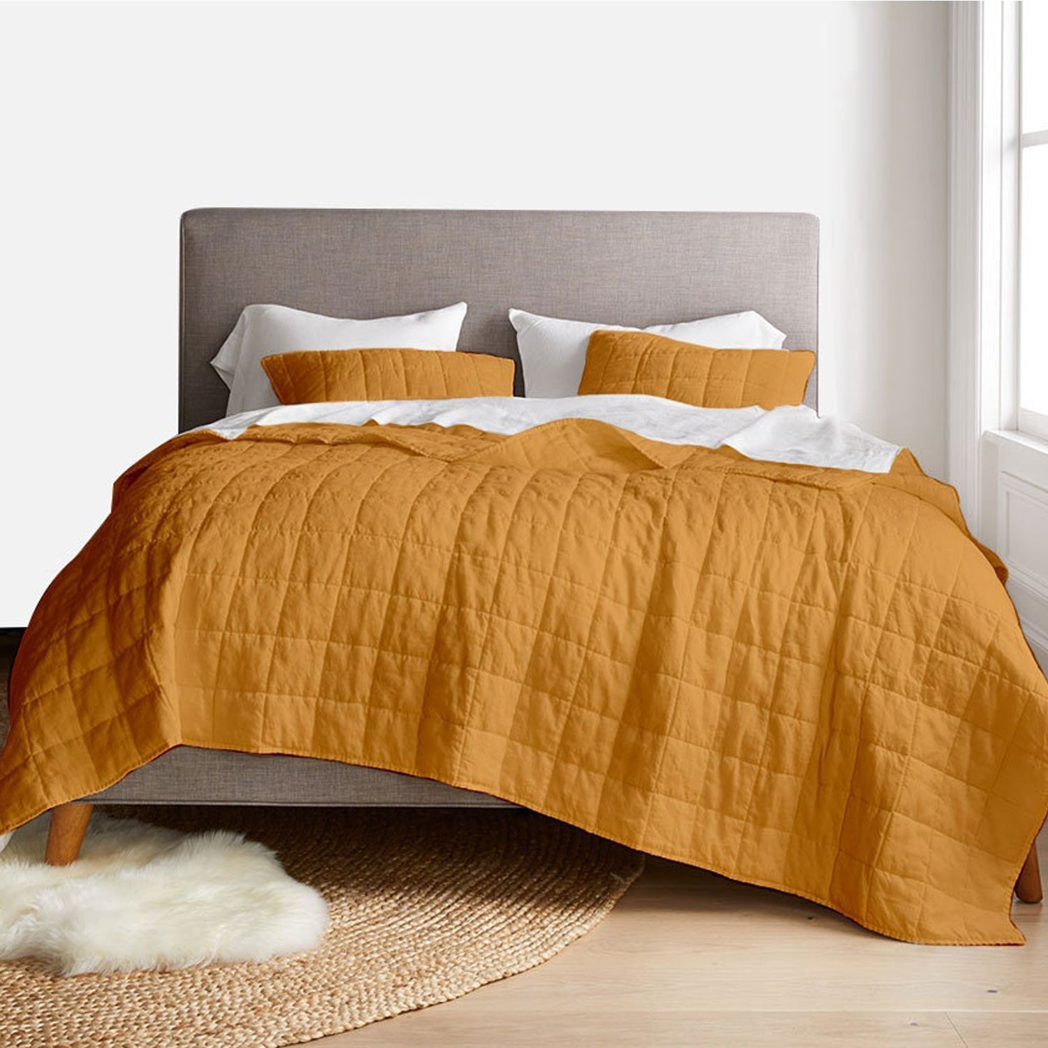 Box stitch - Linen Cotton Quilt Sets-0