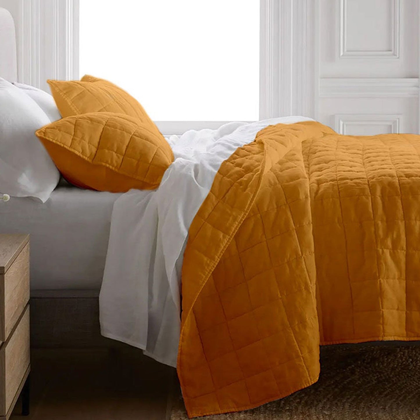 Box stitch - Linen Cotton Quilt Sets-2