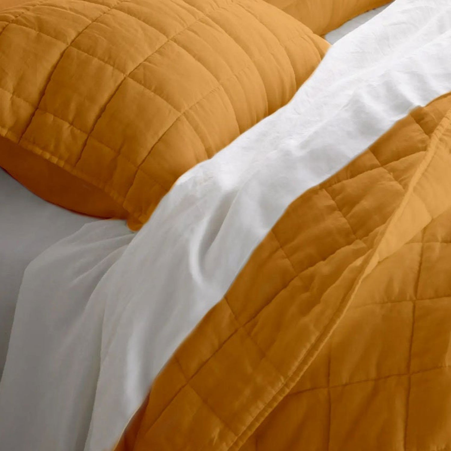 Box stitch - Linen Cotton Quilt Sets-3