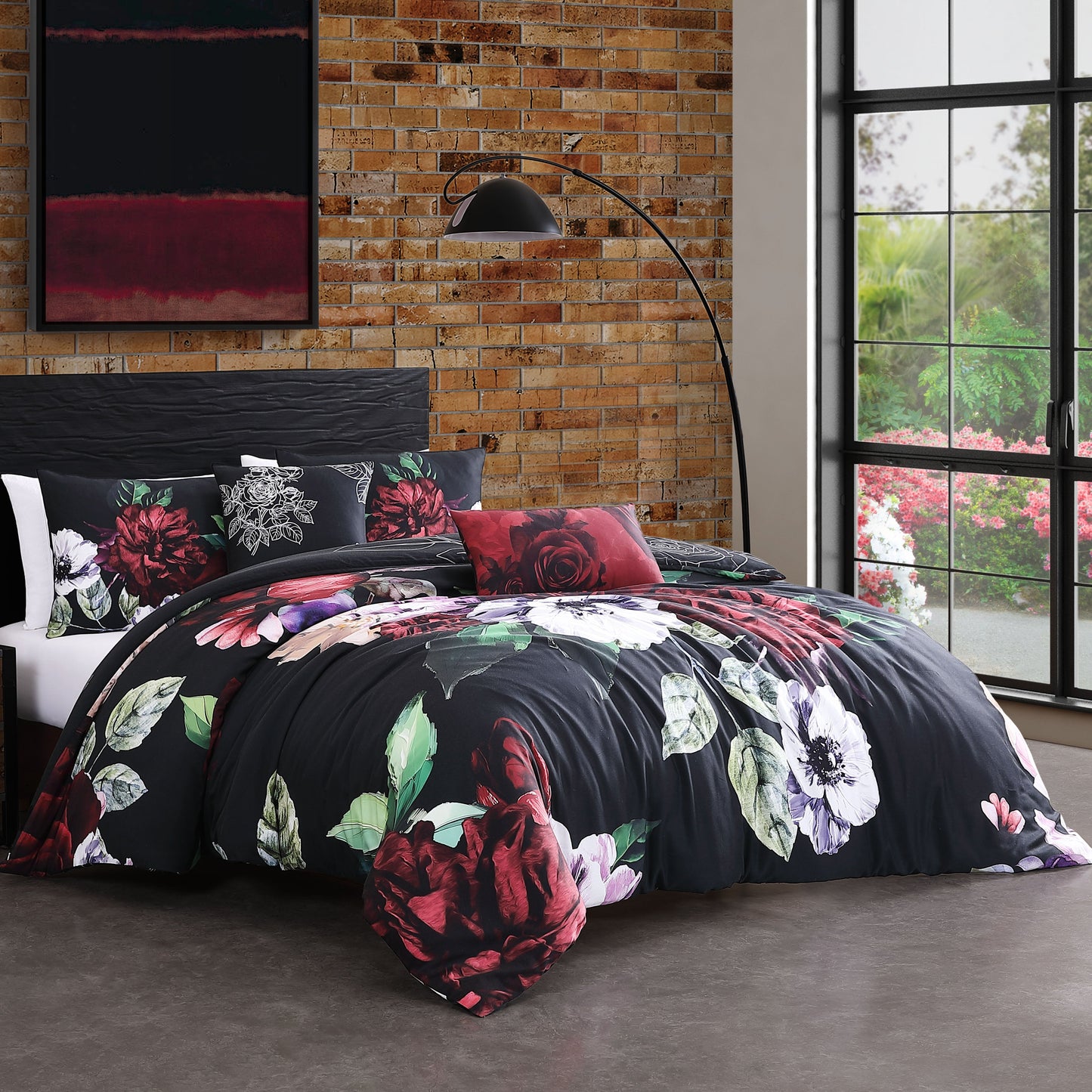 Bebejan Moody Painting 5 Piece Reversible Comforter Set-1
