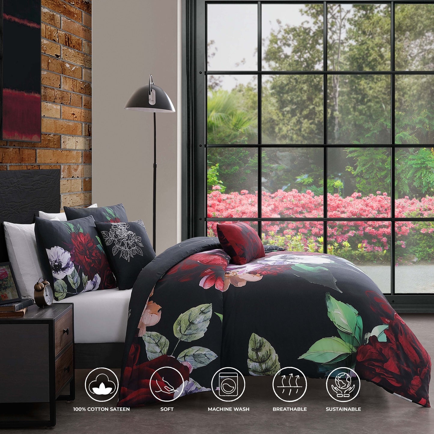 Bebejan Moody Painting 5 Piece Reversible Comforter Set-4