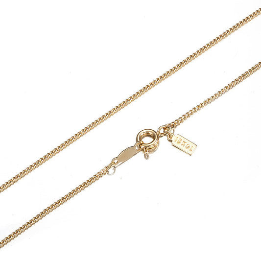 18ct Heavy Yellow Gold Plated Fine Plain Chain Necklace - USA Made-0