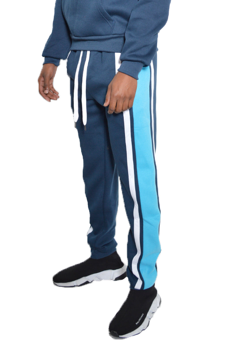 Tripe Cotton Sweat Pants-5