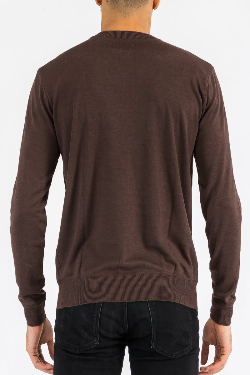 Solid Round Neck Sweater-3