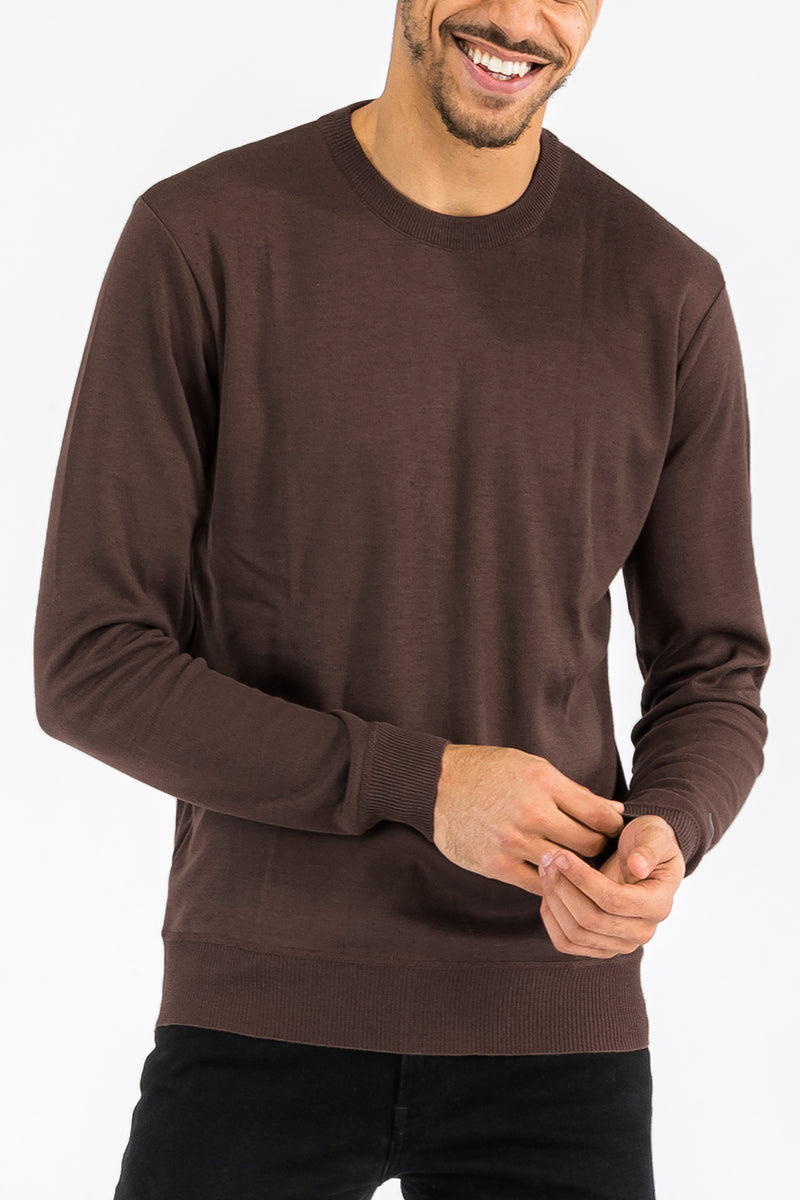 Solid Round Neck Sweater-0