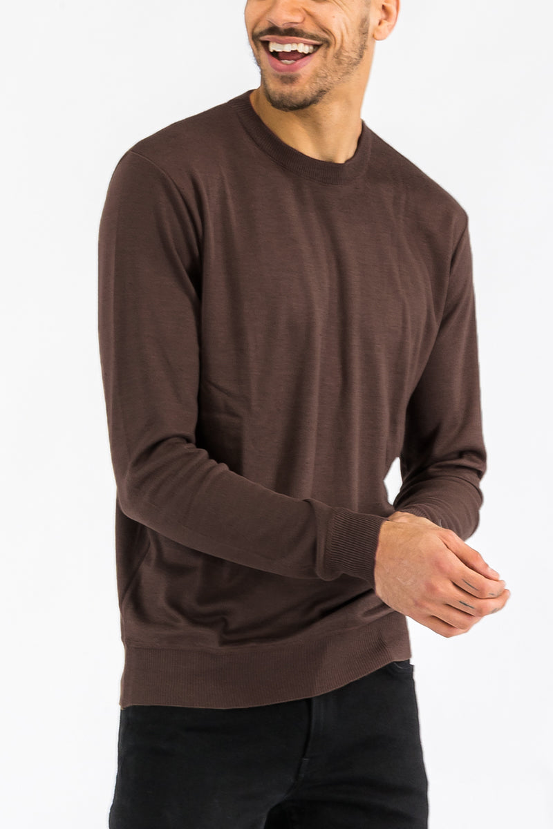 Solid Round Neck Sweater-2