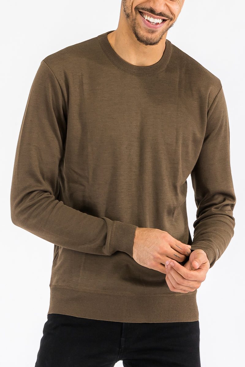 Solid Round Neck Sweater-7