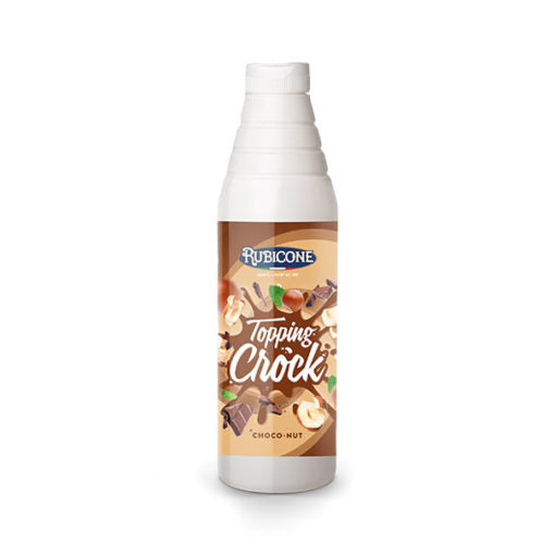 Choco-Hazelnut Topping with Pieces - 1 KG Squeeze Bottle - Choco-Nut Crock Topping - Rubicone Canada-0