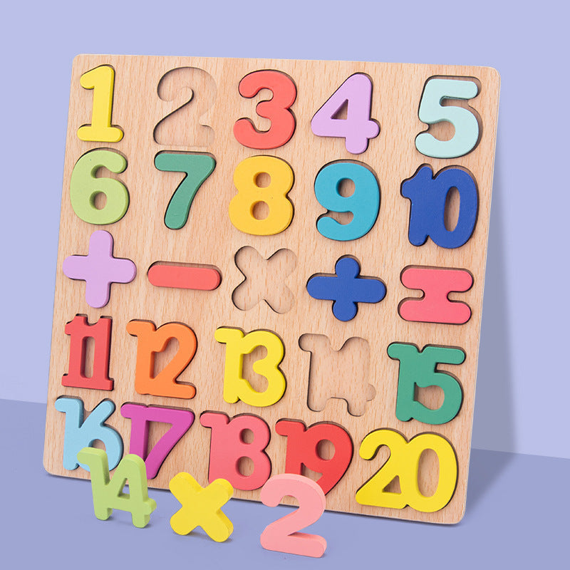 Numbers and Letters Wooden Puzzle Board for Cognitive Learning-0