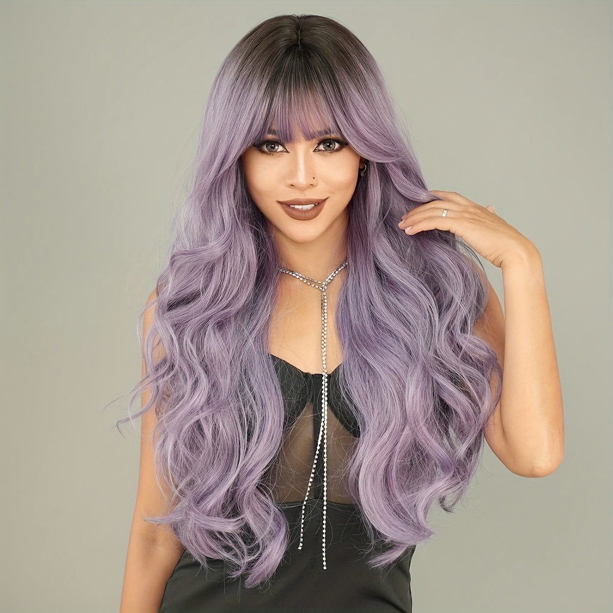 Ombre Purple Party Wig-0