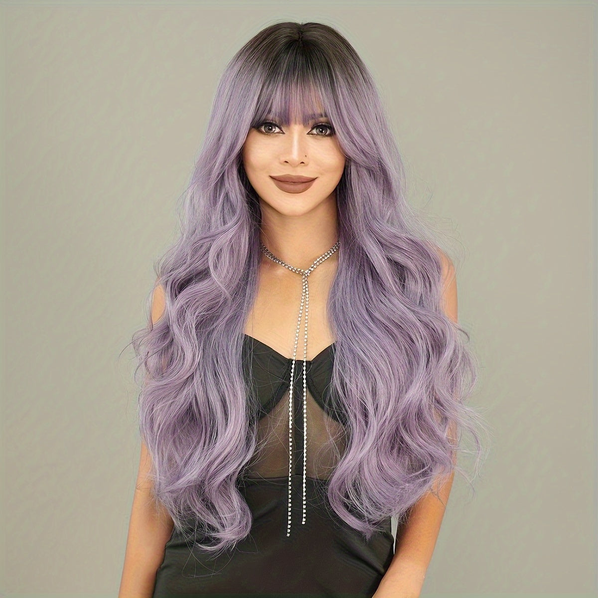Ombre Purple Party Wig-1