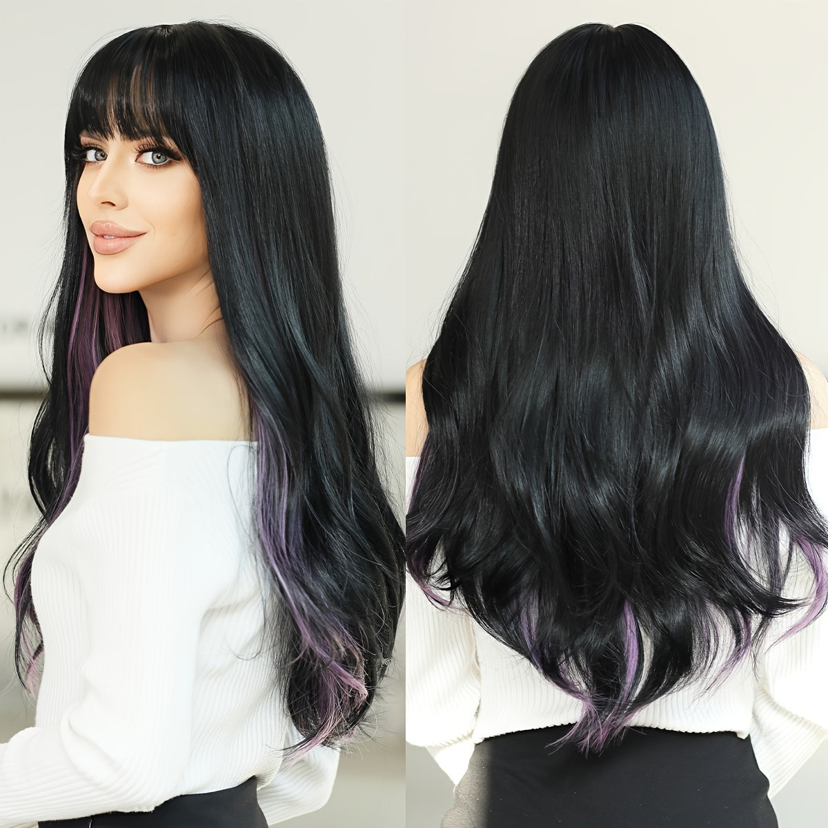 Ombre Purple Party Wig-5