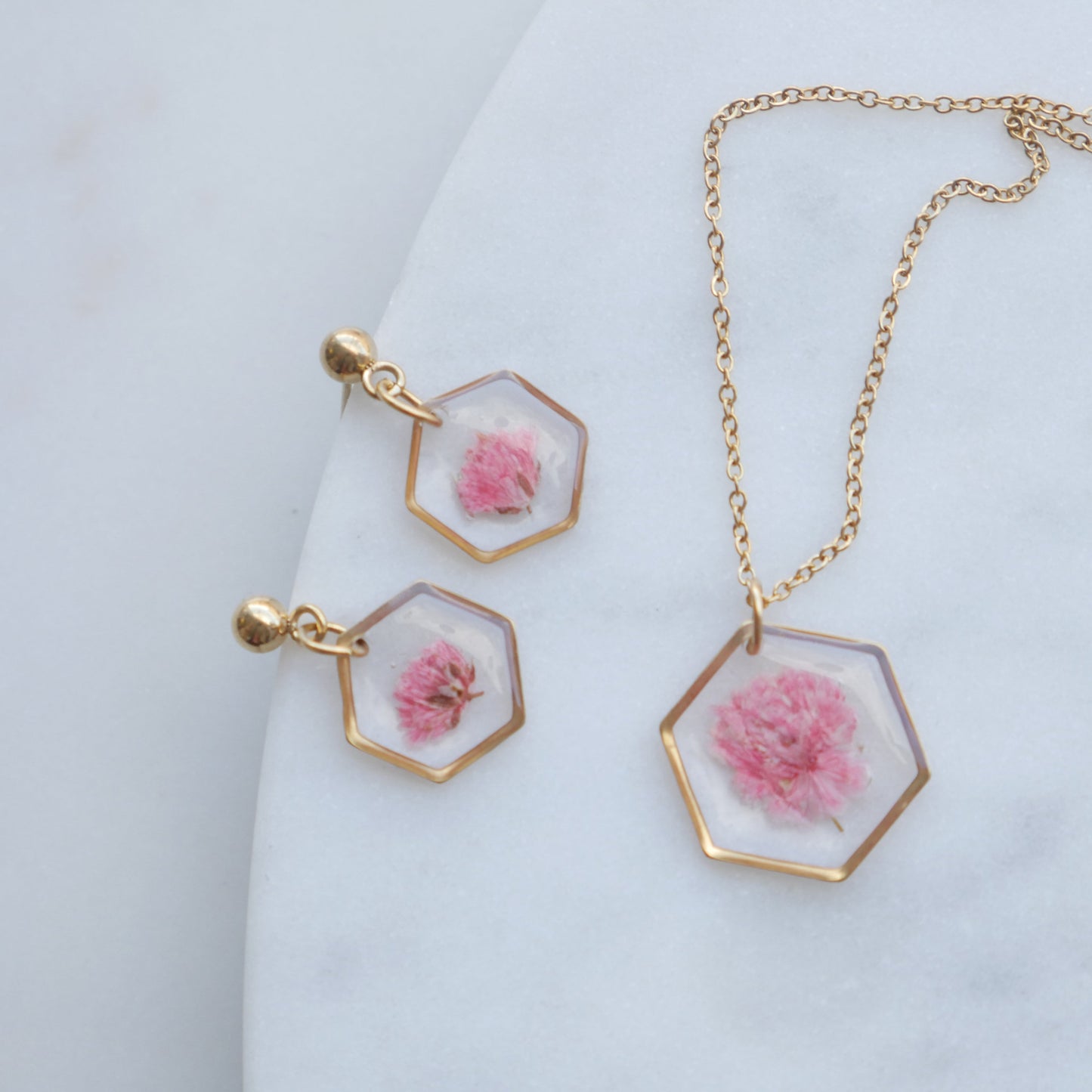 Parure Gigi rose - hexa (moyen)