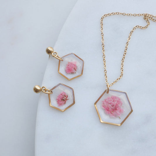 Parure Gigi rose - hexa (moyen)