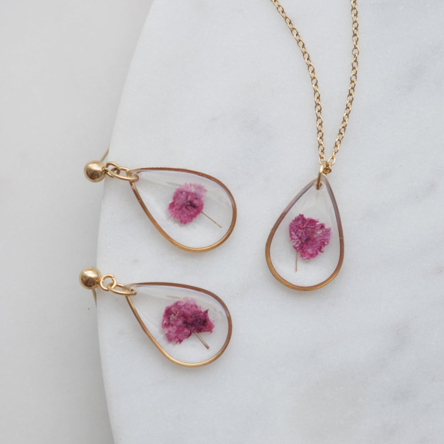 Parure Gigi fuschia - goute (moyen 16mm)