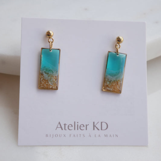 Boucles d'oreilles Tulum - rectangle (moyen)