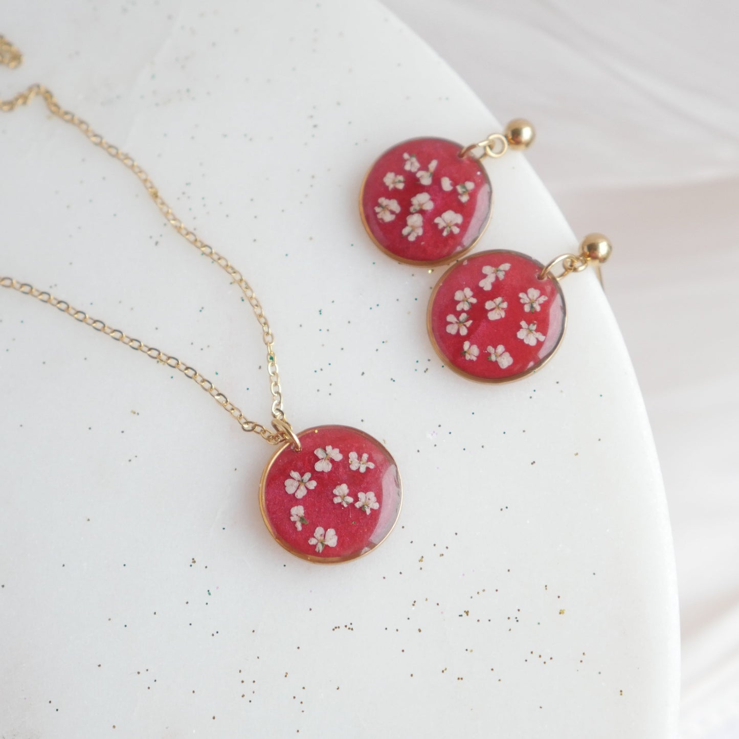 Ensemble Céleste - fleurs de carotte- rond