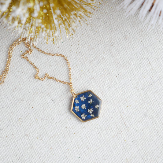 Collier céleste - fleurs de carottes - hexa 16mm