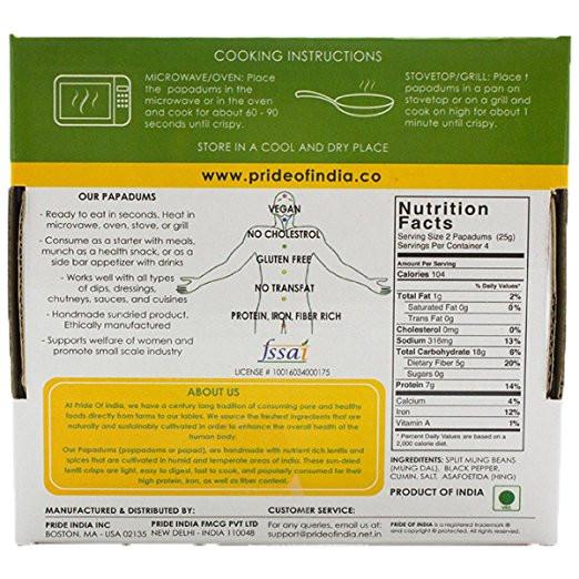 Plain Mung Bean Sada Papadum Lentil Crisp-1