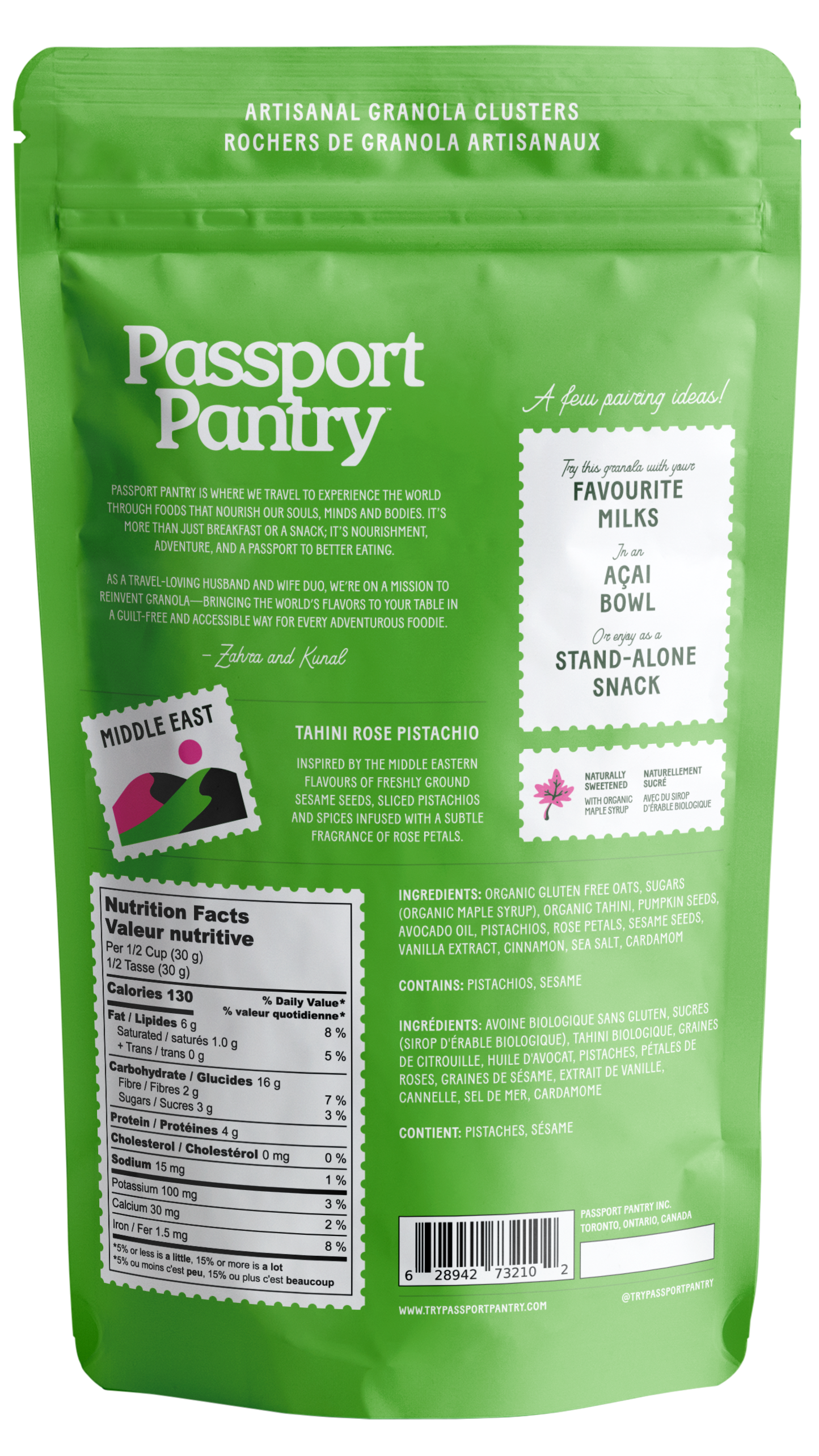 Tahini Rose Pistachio | Granola Clusters