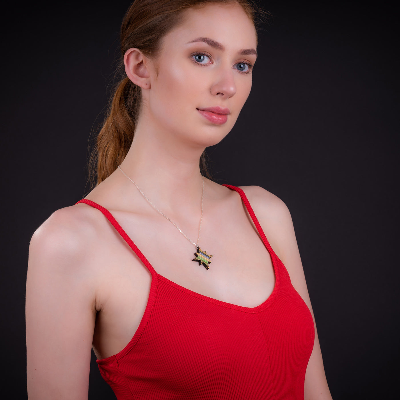 Sirius Star Recycled Skateboard Necklace-2