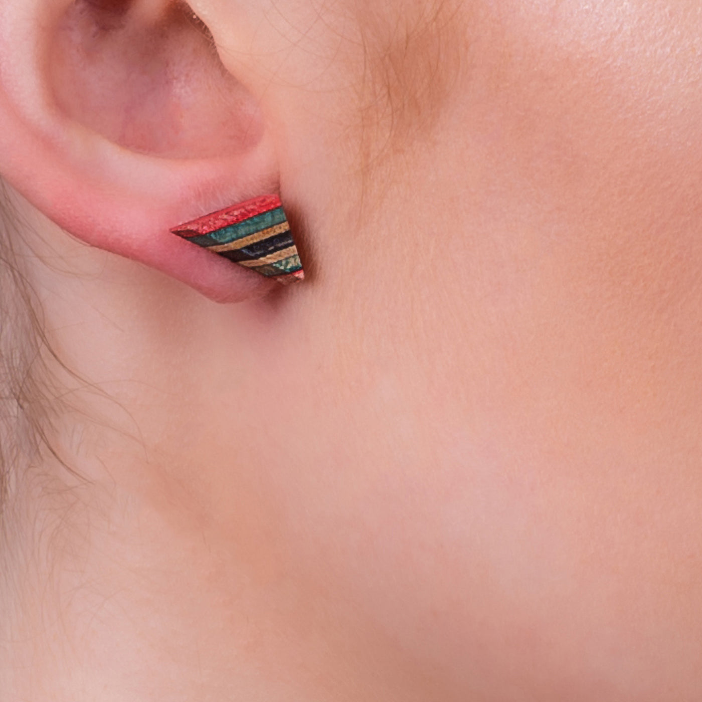 Elbow Recycled Skateboard Stud Earrings-1