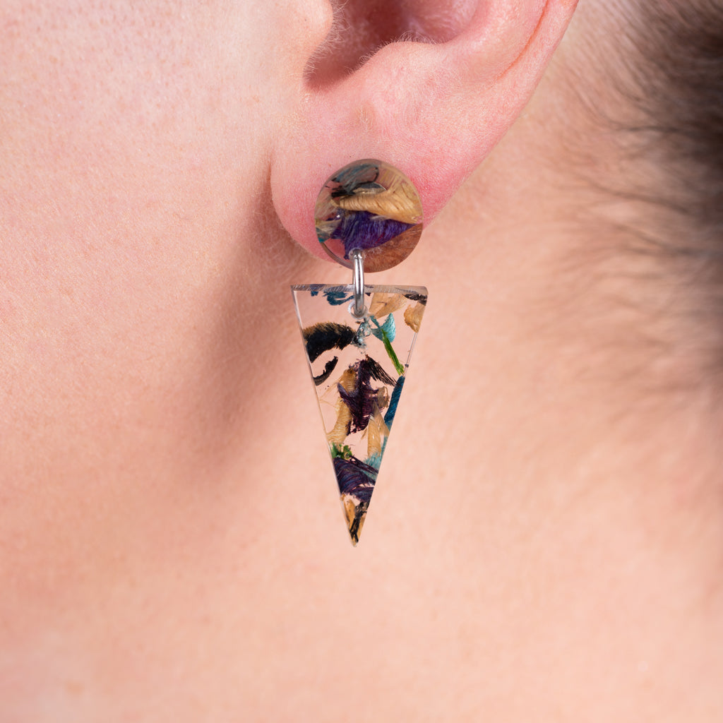 Shari Geometric Statement Resin Earrings-2