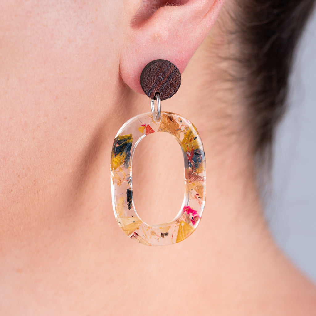 Opal Statement Resin Earrings-1