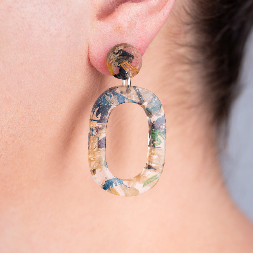 Opal Statement Resin Earrings-4