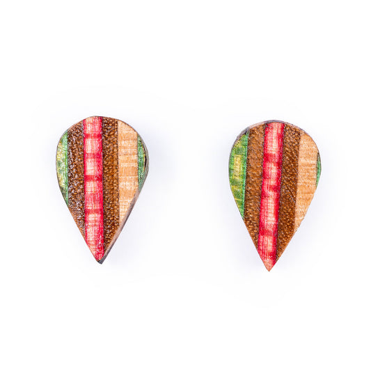 Tear Recycled Skateboard Stud Earrings-0