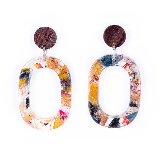 Opal Statement Resin Earrings-0